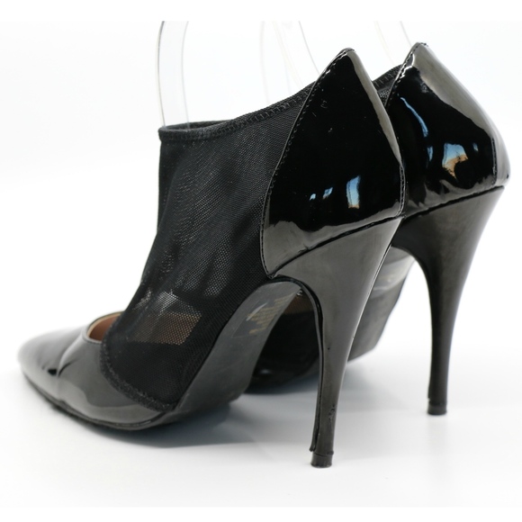 COLIN STUART STRETCH BLACK MESH POINTY TOE PUMP - Picture 5 of 7